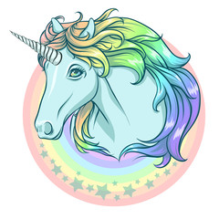 Rainbow unicorn. 