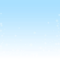 Sparse glowing snow Christmas background. Subtle f