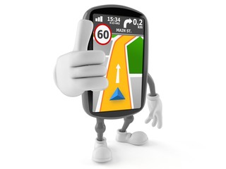 GPS navigation character with thumbs up