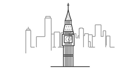 cityscape of London outline illustration