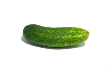 Fresh , green cucumbers isolated on white background