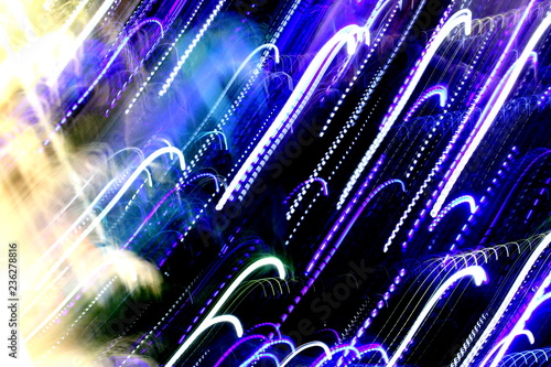 Abstract Blurred Background, Colourful speed and movement lights, Multi toned coloured lights, Mixed blue, purple,