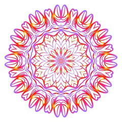 Beautiful round flower mandala. Vector illustration. Abstract.