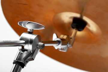 close-up of musical instrument cymbals. musical instrument