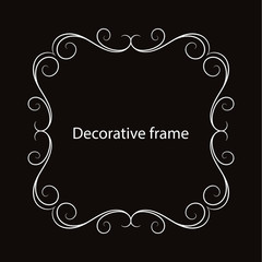Vintage scroll baroque frame, decorative design element.