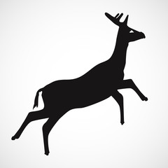 Simple deer silhouette with white background, vector, illustration, eps file
