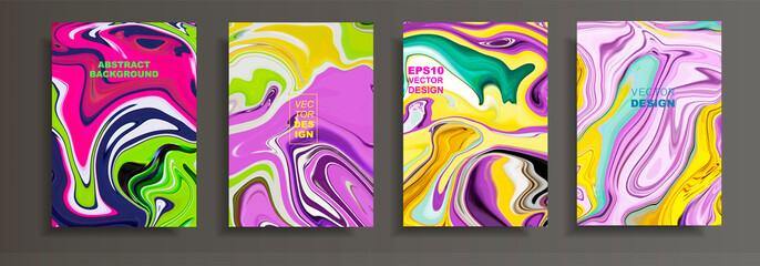 Modern design A4.Abstract marble texture of colored bright liquid paints.Splash of acrylic paints.Used design presentations, print,flyer,business cards,invitations, calendars,sites, packaging,cover.
