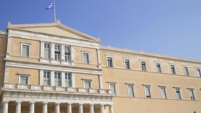 Building of Hellenic Parliament in Athens, Greece.