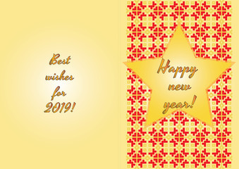 Happy new year 2019 - holiday card - traditional motifs
