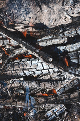 Glowing Hot Charcoal Ready To Cookout Background Texture, vertical photo