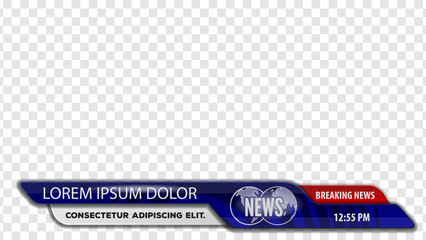 Video headline title or Lower third for news header. Breaking news. Vector template for your design.