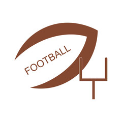 American football brown ball icon or logo for your design.