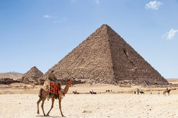 The Pyramid of Menkaure is the smallest of the three main Pyramids of Giza, located on the Giza Plateau in the southwestern outskirts of Cairo, Egypt.