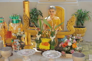 Phnom Penh, Cambodia: Buddha in Wat Phnom, is a Buddhist temple (wat) . It was built in 1372, and...