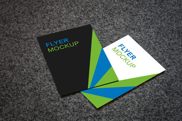 Flyer Mockup on Gray Unterground in Office