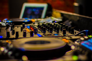 Fototapeta na wymiar DJ Mixing desk