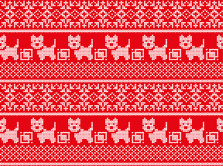 Winter festive Christmas knitted pattern woolen knitted