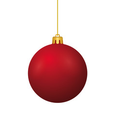 Red christmas ball realistic vector