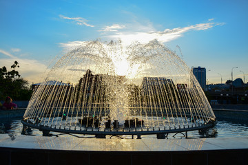 sunlight in the fountain