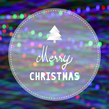 Merry Christmas on colorful bokeh background