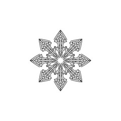 Snowflake icon. Christmas and winter theme. Simple flat black illustration