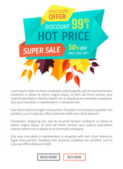 Hot Price Super Sale Poster Vector Illustration