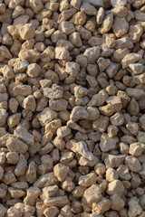 White gravel on a construction site as an abstract background