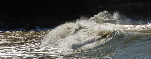 Big Waves  Breaking on the Coast - Liguria Italy