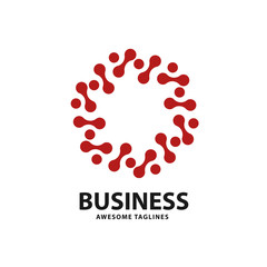 abstract technology logo with circle dot connect