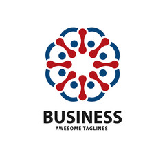 abstract technology logo with circle dot connect