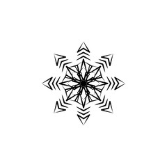 Snowflake icon. Christmas and winter theme. Simple flat black illustration