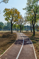 Fototapeta na wymiar Running track path in a public park