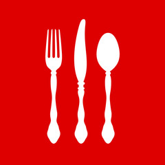 Cutlery Red/White
