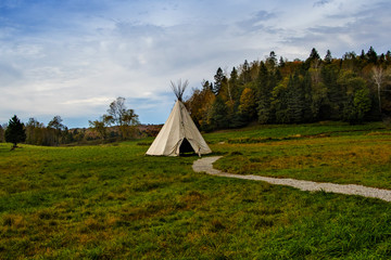 teepee in autumn
