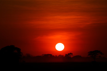 sunset in mountains