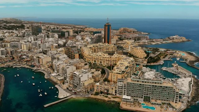 St.Julian's city .Portomaso tower .Malta