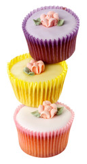 THREE PASTEL CUPCAKES