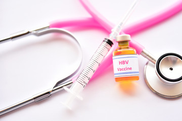 Bottle of hepatitis B virus vaccine for injection
