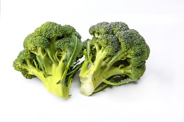 juicy tasty broccoli on white background