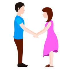 Isolated happy couple. Valentine day. Vector illustration design