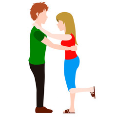 Isolated happy couple. Valentine day. Vector illustration design