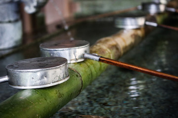 Wash your hands at Japanese shrine