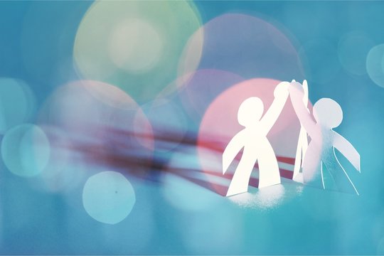 Paper people color red white nobody illustration