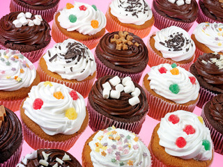 SELECTION OF DECORATED CUPCAKES