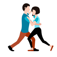 Fototapeta na wymiar Happy couple dancing. Valentine day. Vector illustration design