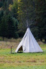 teepee in autumn