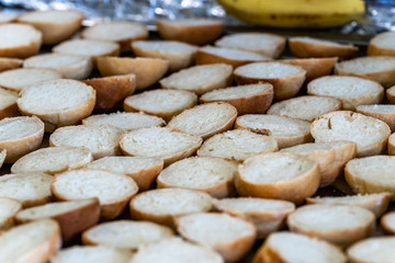 Sliced Bread Spread on a Table for Small Burgers