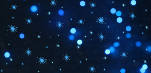 Christmas glowing background abstract glitter defocused background with stars and sparks. Blurred...