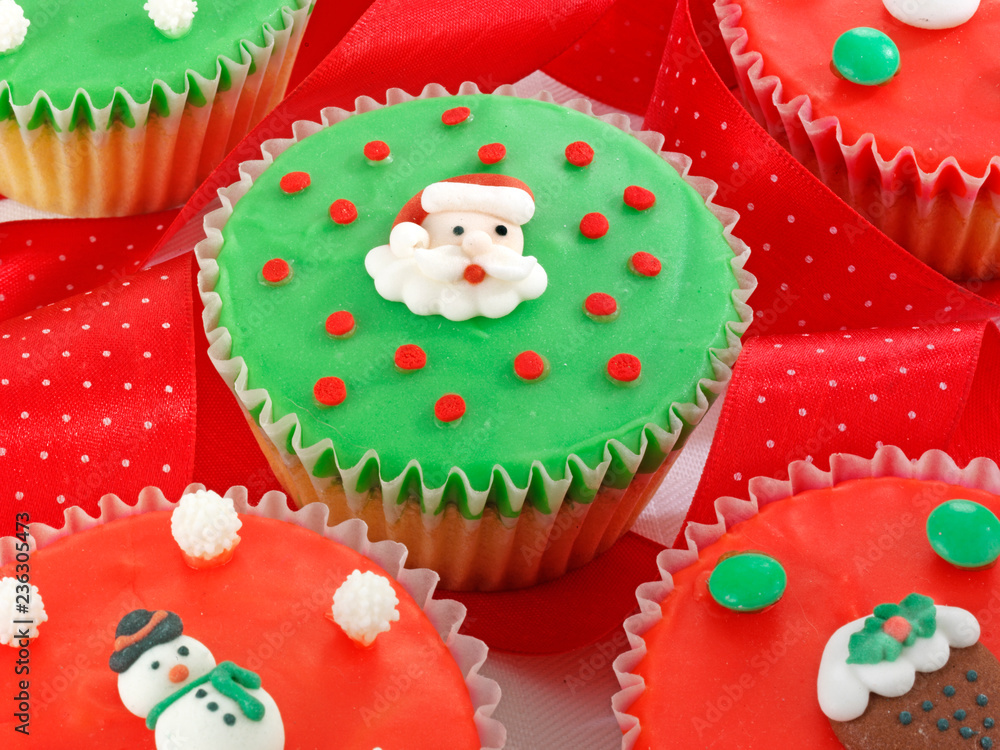 Wall mural christmas cupcakes