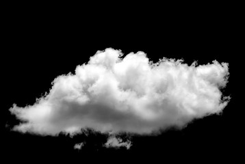 Fototapeta na wymiar White cloud isolated on a black background realistic cloud.
